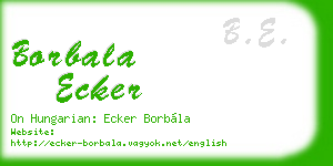 borbala ecker business card