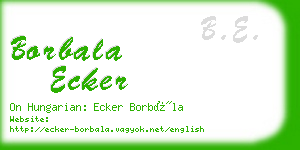 borbala ecker business card